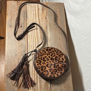 Patricia Nash Leopard Print Round Crossbody Bag